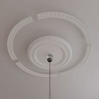 Ekena Millwork 1 4 OD 3 4 ID tavan halkası ile 1 8 OD tavan madalyon klasik ışık vurgu kiti