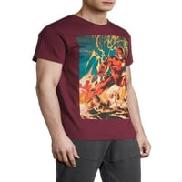 Çizgi Roman Flash Logo ve Aksiyon Çekimi Erkek ve Büyük Erkek grafikli tişört, 2'liPaket