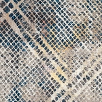Monray Jarrett Soluk Geometrik Polyester Alan Halısı, Mavi Çoklu, 8' 10'