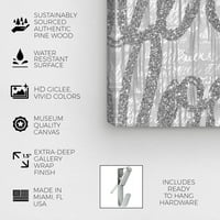Wynwood Stüdyo Tipografi ve Tırnaklar Duvar Sanatı Tuval Baskılar 'Yuvarlak ve Yuvarlak Uzun Gümüş parıltılı' Aşk