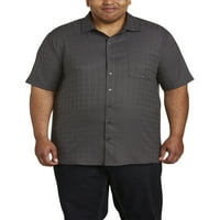 Erkek Büyük ve Uzun Boylu Bakımı Kolay Kısa Kollu Ekose Gömlek, 7XL bedene kadar