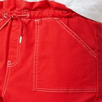 Ücretsiz Montaj Kızlar Paperbag Kargo Pantolon, Boyutları 4-18