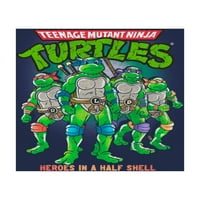 Teenage Mutant Ninja Turtles Erkek Kısa Kollu Retro grafikli tişört, 4-18 Beden