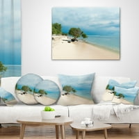 Designart Endonezya'da Güzel Sahil Şeridi - Modern Deniz Manzarası Atma Yastığı - 16x16