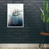 Vizyoner Baskılar 'Sonsuz Deniz' Deniz Duvar Sanatı-Yelkenli Mavi Deniz, Okyanus Modern Çağdaş Poster Baskı