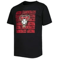 Gençlik Siyah Arizona Diamondbacks Tekrar Logo Tişört