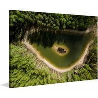Marmont Hill Yeşil Göl Karolis Janulis tarafından Sarılmış Tuval üzerine Resim Baskısı