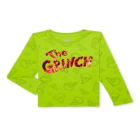 Grinch Kızlar Uzun Kollu Tişört, 4-16 Beden