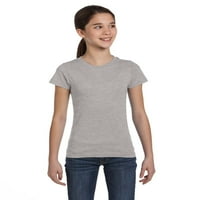 Marky G Giyim Kızların Kısa Kollu Ekip Boyun Düz T-Shirt % Pamuk, XS, Beyaz Sıcak Pembe Heather