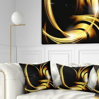 Designart Altın Soyut Sıcak Fraktal Tasarım - Soyut Kırlent - 16x16