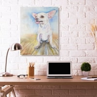 Stupell Sanayi Chihuahua Köpek Pet Hayvan Suluboya Resim Süper Tuval Duvar Sanatı George Dyachenko