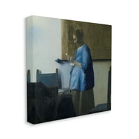 Stupell Industries Kadın Okuma bir Mektup Johannes Vermeer Klasik Boyama Resim Galerisi Sarılmış Tuval Baskı Duvar