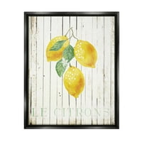 Stupell Le Citrons Limon Meyve Rustik Yiyecek ve İçecek Boyama Siyah Şamandıra Çerçeveli sanat Baskı Duvar Sanatı