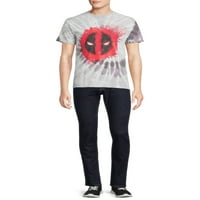 Marvel Deadpool Logo Batik erkek Grafik kısa kollu tişört, Beden S-3XL