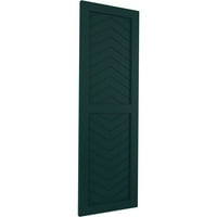 Ekena Millwork 15 W 70 H Gerçek Fit PVC İki Panel Chevron Modern Stil Sabit Montajlı Panjurlar, Termal Yeşil