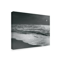 Marka Güzel Sanatlar 'Moonrise Beach Siyah Beyaz' Sue Schlabach'tan Tuval Sanatı