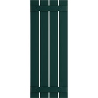 Ekena Millwork 23 W 28 H Gerçek Uyum PVC Dört Tahta Aralıklı Tahta-n-Çıta Panjurlar, Termal Yeşil