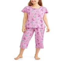 Kadın Pijama Tişört ve Kapri Uyku Pantolon Pijama Takımı