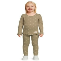 kolay peasy Toddler Kız Kaburga Uzun Kollu Üst ve Tozluk, 2 Parça Kıyafet Seti, Boyutları 12 M-5 T