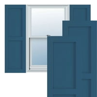 Ekena Millwork 15 W 44 H Gerçek Uyum PVC iki eşit Düz Panel Panjur, Sojourn Mavi