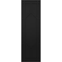 Ekena Millwork 12 W 34 H Gerçek Fit PVC Çalkalayıcı Sabit Montajlı Panjurlar, Siyah