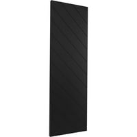 Ekena Millwork 12 W 45 H Gerçek Fit PVC Çapraz Çıta Modern Stil Sabit Montajlı Panjurlar, Siyah
