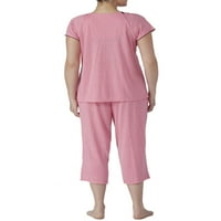 Gizli Hazineler kadın ve kadın Artı Sevgiliye Boyun Çizgisi Çarpıntı Kollu Pijama Takımı