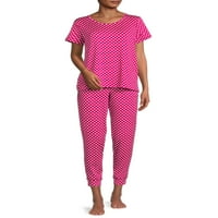 Gizli Hazineler Kadın ve kadın Artı Boyutu T-Shirt ve Joggers Pijama Takımı, 2 Parça