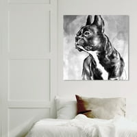 Wynwood Studio 'Fransız Bulldog' Hayvanlar Duvar Sanatı Tuval Baskı - Siyah, Beyaz, 20 20