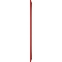 Ekena Millwork 18 W 37 H Gerçek Fit PVC Çapraz Çıta Modern Stil Sabit Montajlı Panjurlar, Ateş Kırmızısı