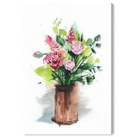 Wynwood Stüdyo Tuval Şeker Güller Çiçek ve Botanik Florals Duvar sanatı Tuval Baskı Yeşil 16x24