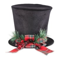 Siyah ve Kırmızı silindir Şapka Noel Ağacı Topper, içinde