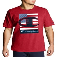Şampiyonu erkek ve Büyük erkek Vatansever 4th Temmuz Amerikan Bayrağı Olimpiyat grafikli tişört