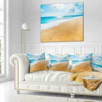 Designart Sakin Plaj ve Gün ışığı - Modern Plaj Yastığı - 18x18
